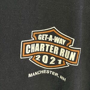 Harley Davidson, Black Long Sleeve Get A Way Charter Run 2021 Manchester NH XL